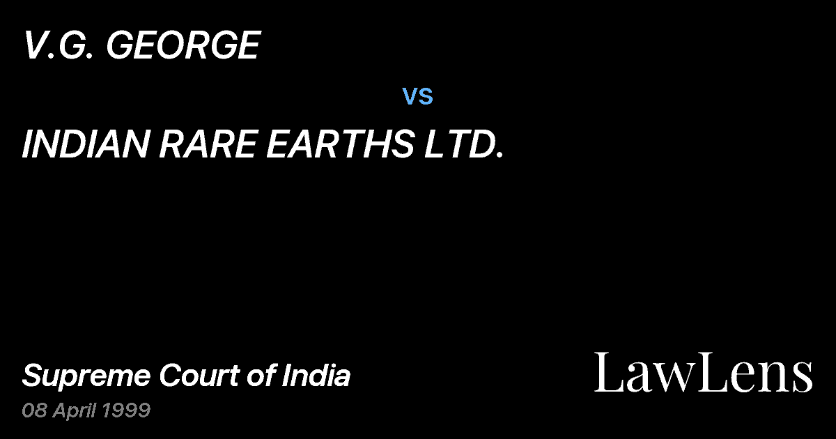 Preview image for V.G. GEORGE vs. INDIAN RARE EARTHS LTD.