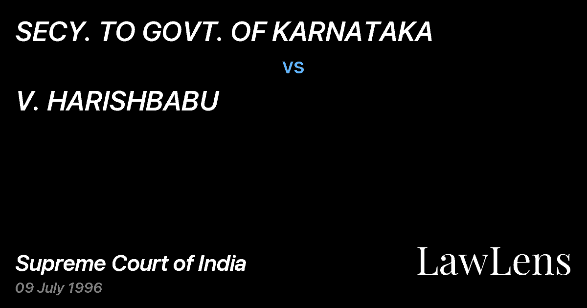 Preview image for SECY. TO GOVT. OF KARNATAKA vs. V. HARISHBABU