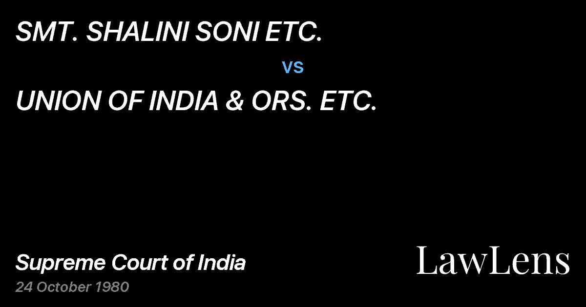 Preview image for SMT. SHALINI SONI ETC. vs. UNION OF INDIA & ORS. ETC.