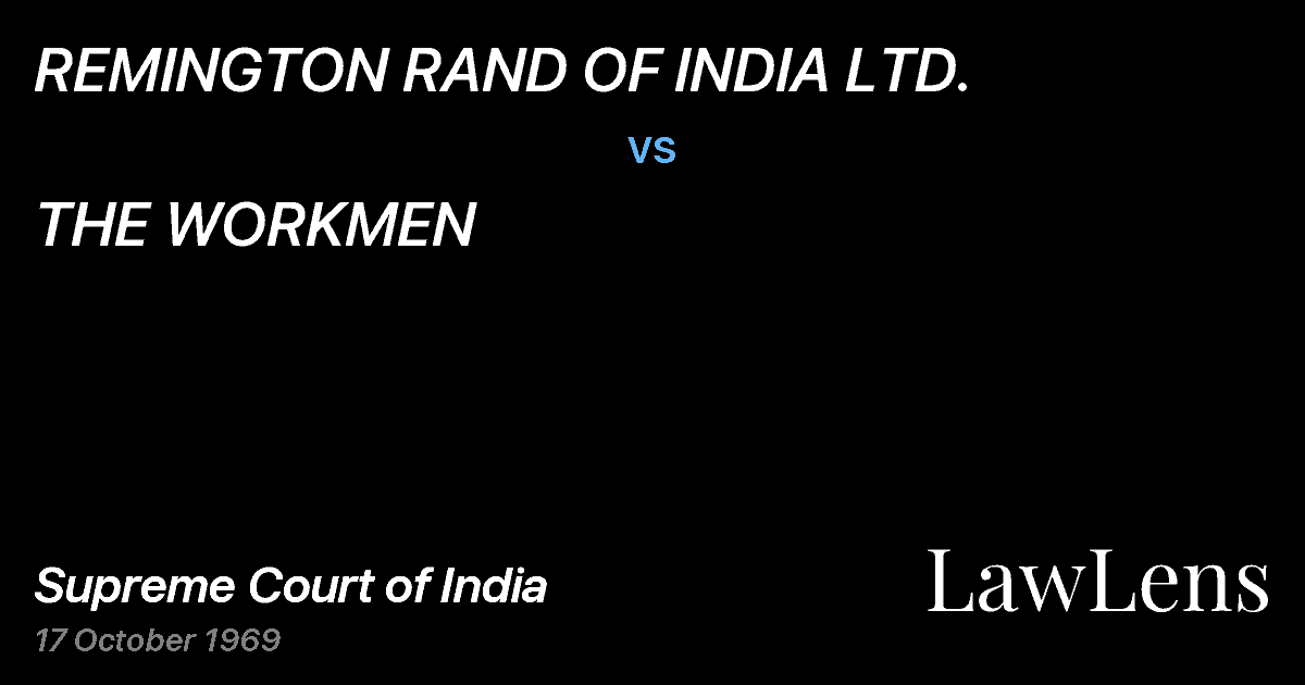 Preview image for REMINGTON RAND OF INDIA LTD. vs. THE WORKMEN