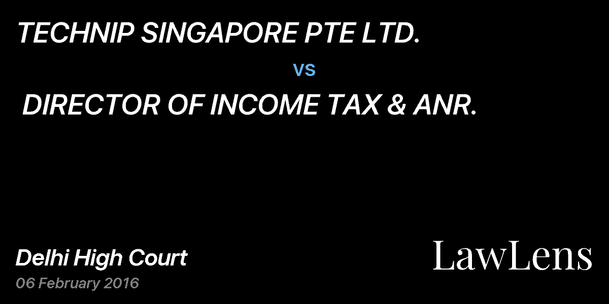 Preview image for TECHNIP SINGAPORE PTE LTD.  vs.  DIRECTOR OF INCOME TAX & ANR.