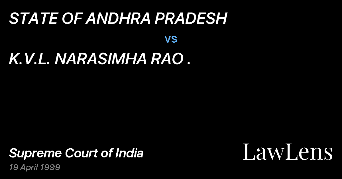 Preview image for STATE OF ANDHRA PRADESH vs. K.V.L. NARASIMHA RAO .
