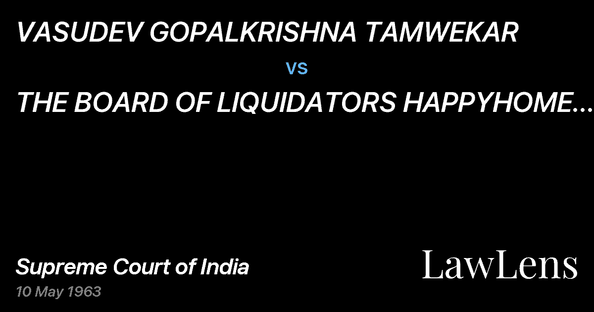 Preview image for VASUDEV GOPALKRISHNA TAMWEKAR vs. THE BOARD OF LIQUIDATORS HAPPYHOME CO-OPERATIVE HOUSING SO