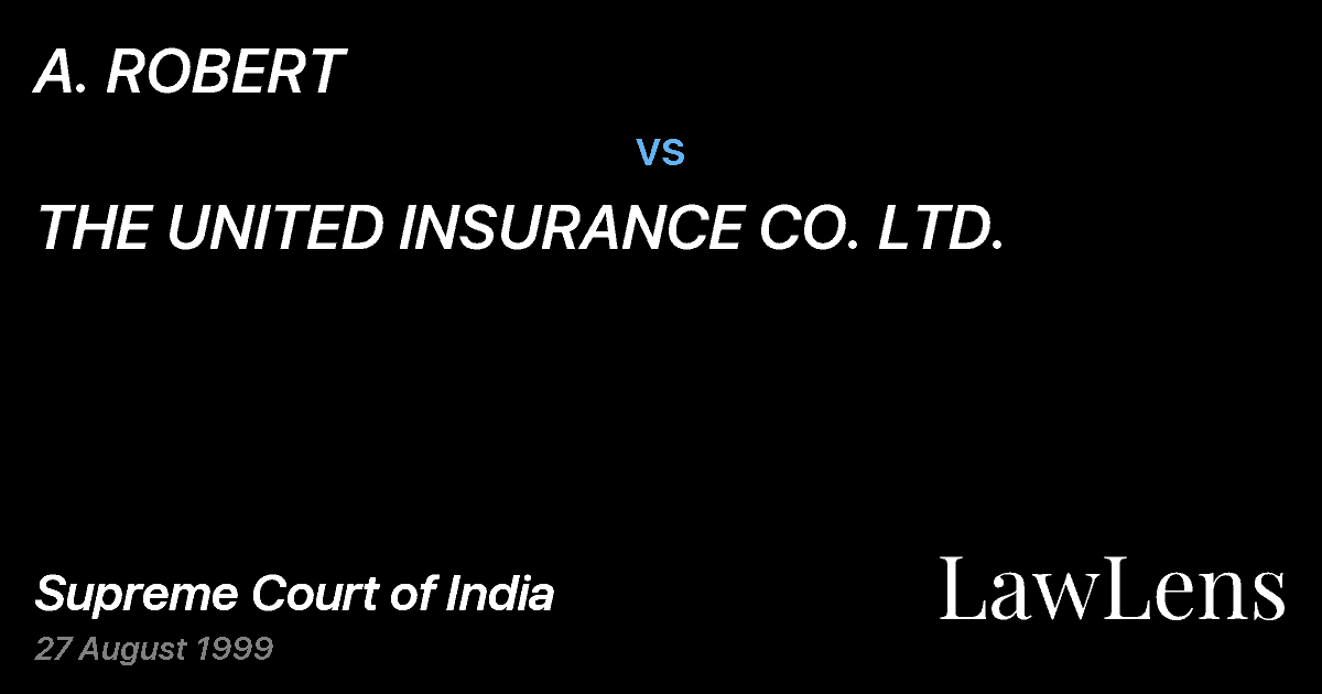 Preview image for A. ROBERT vs. THE UNITED INSURANCE CO. LTD.