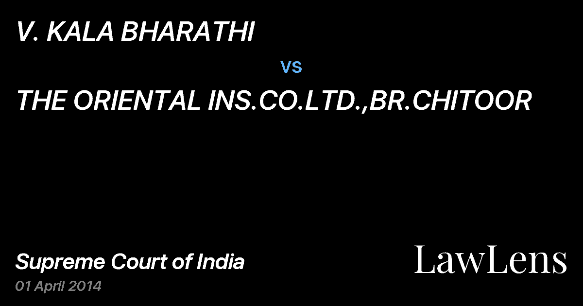 Preview image for V. KALA BHARATHI vs. THE ORIENTAL INS.CO.LTD.,BR.CHITOOR