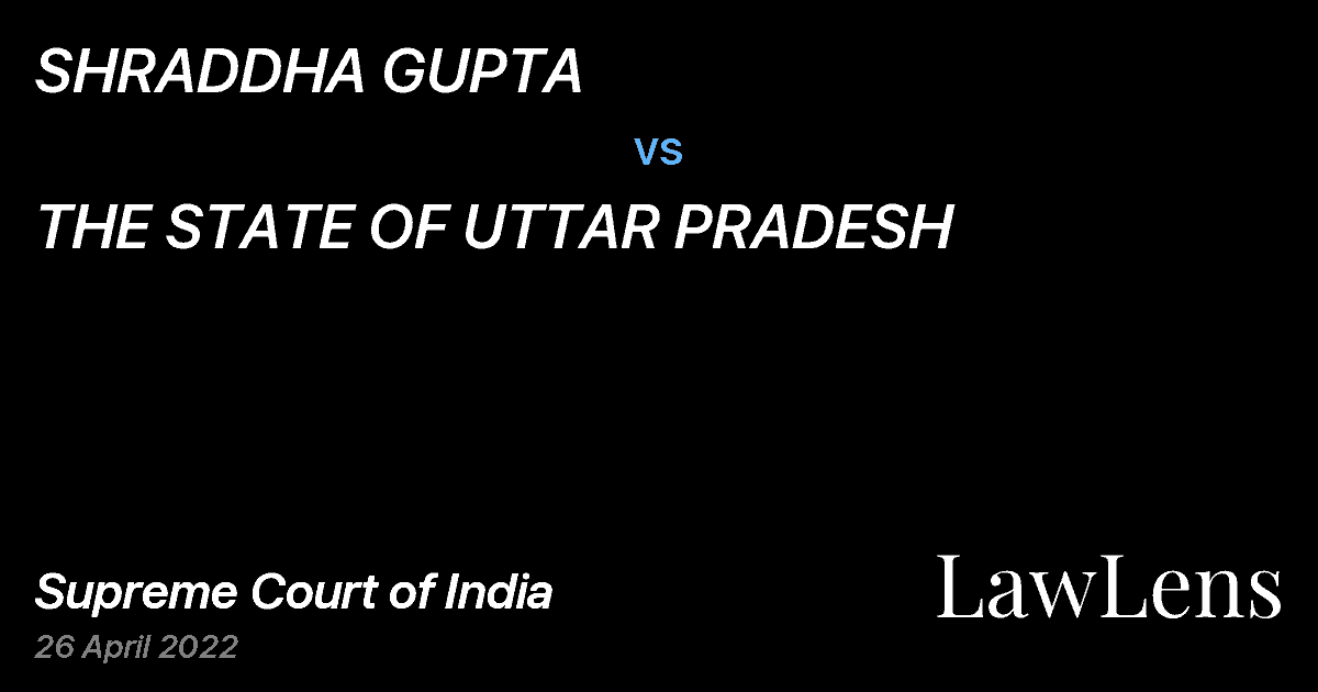 Preview image for SHRADDHA GUPTA vs. THE STATE OF UTTAR PRADESH