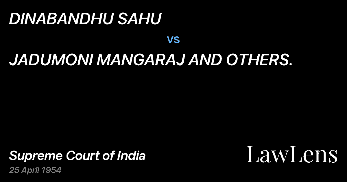 Preview image for DINABANDHU SAHU vs. JADUMONI MANGARAJ AND OTHERS.