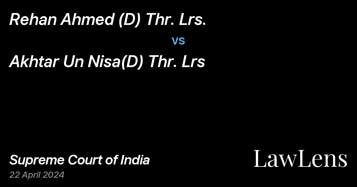 Preview image for Rehan Ahmed (D) Thr. Lrs. vs. Akhtar Un Nisa(D) Thr. Lrs
