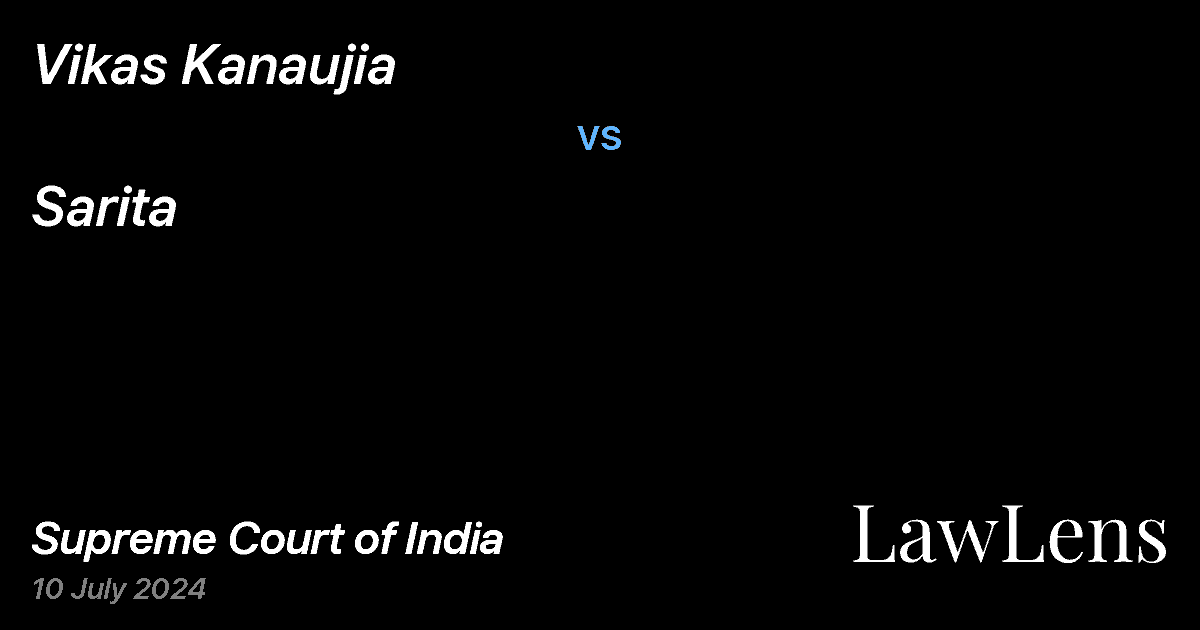 Preview image for VIKAS KANAUJIA vs. SARITA