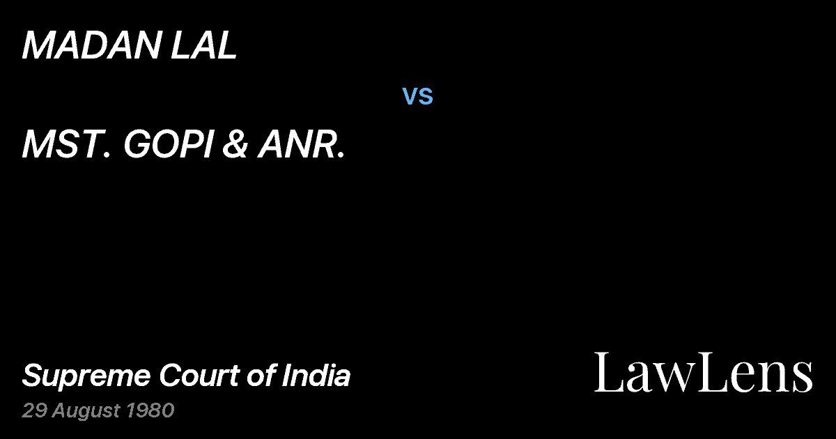 Preview image for MADAN LAL vs. MST. GOPI & ANR.