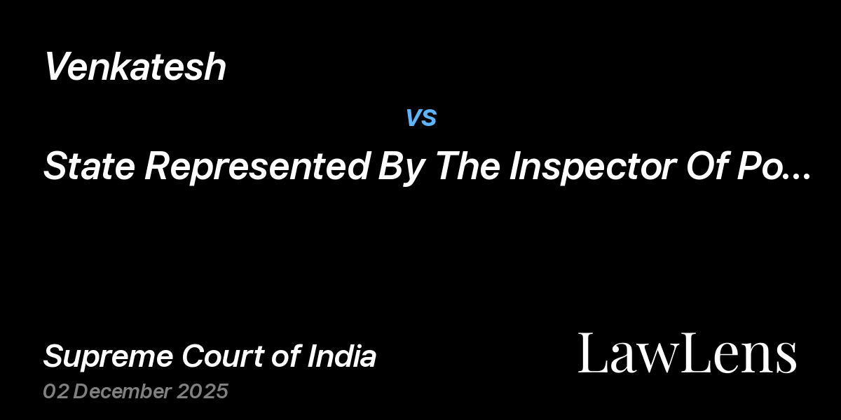 Preview image for Venkatesh vs. State Represented By The Inspector Of Police