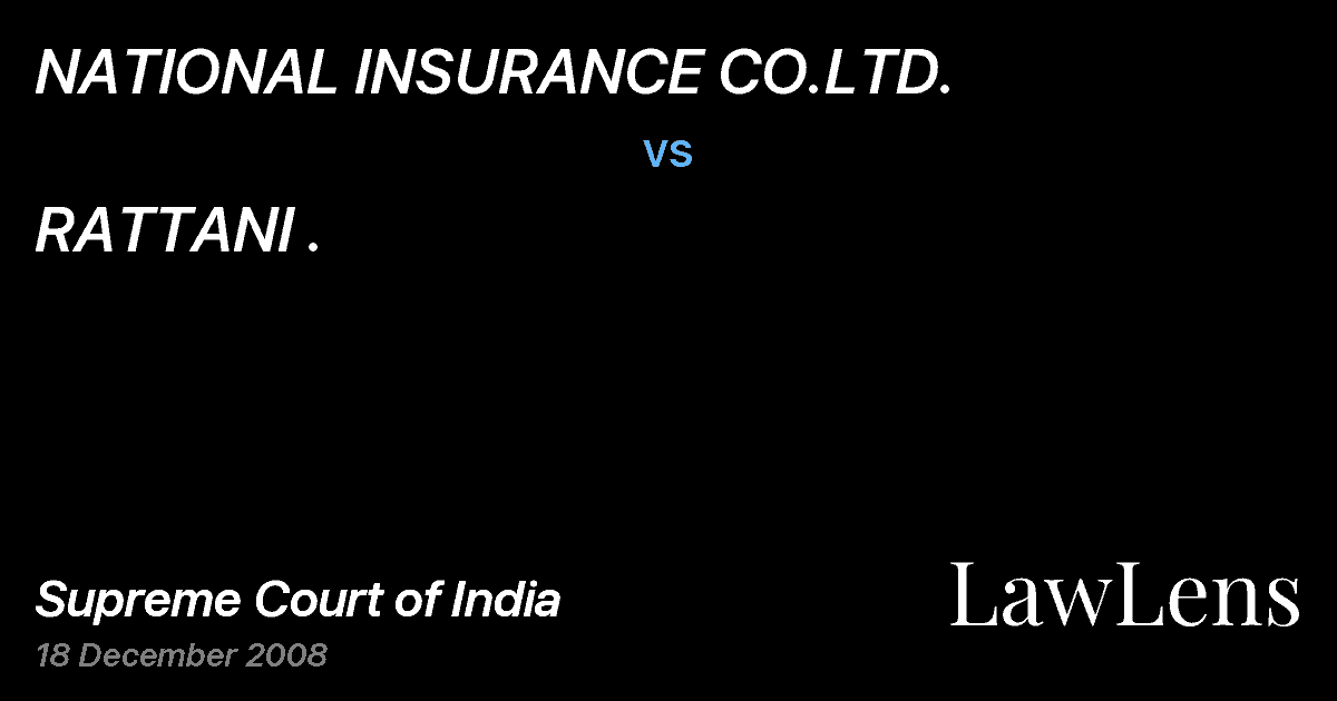 Preview image for NATIONAL INSURANCE CO.LTD. vs. RATTANI .