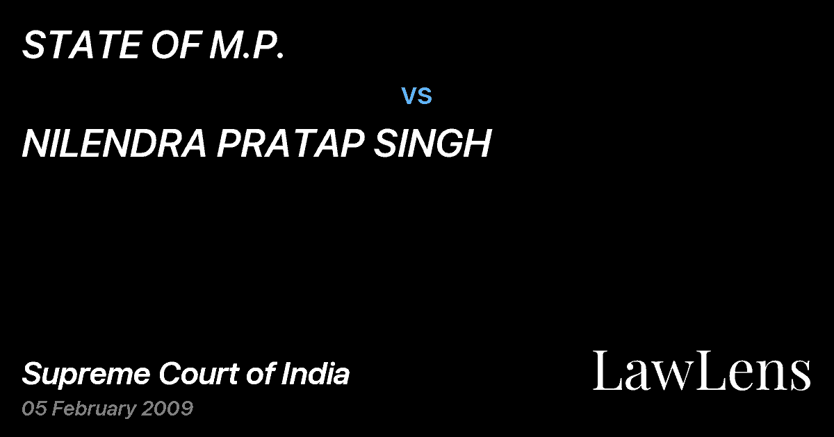 Preview image for STATE OF M.P. vs. NILENDRA PRATAP SINGH