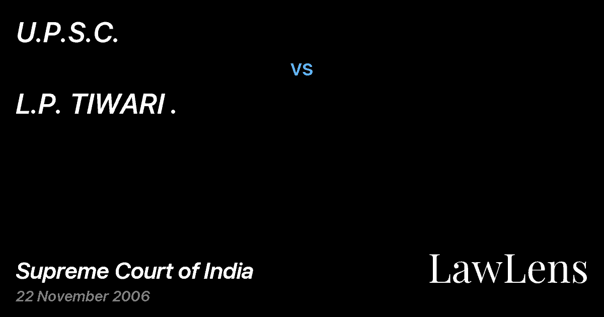 Preview image for U.P.S.C. vs. L.P. TIWARI .