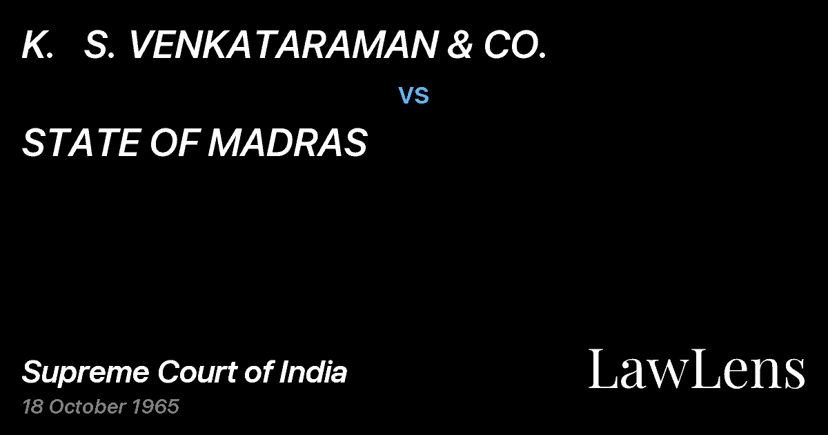 Preview image for K.   S. VENKATARAMAN & CO. vs. STATE OF MADRAS
