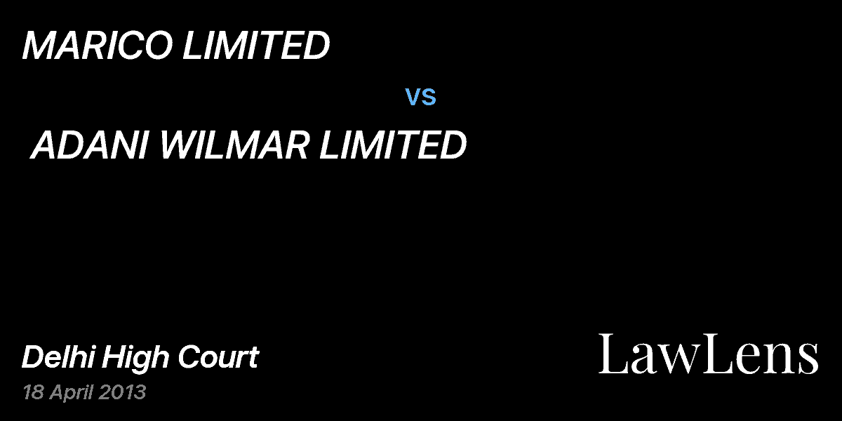 Preview image for MARICO LIMITED vs. ADANI WILMAR LIMITED