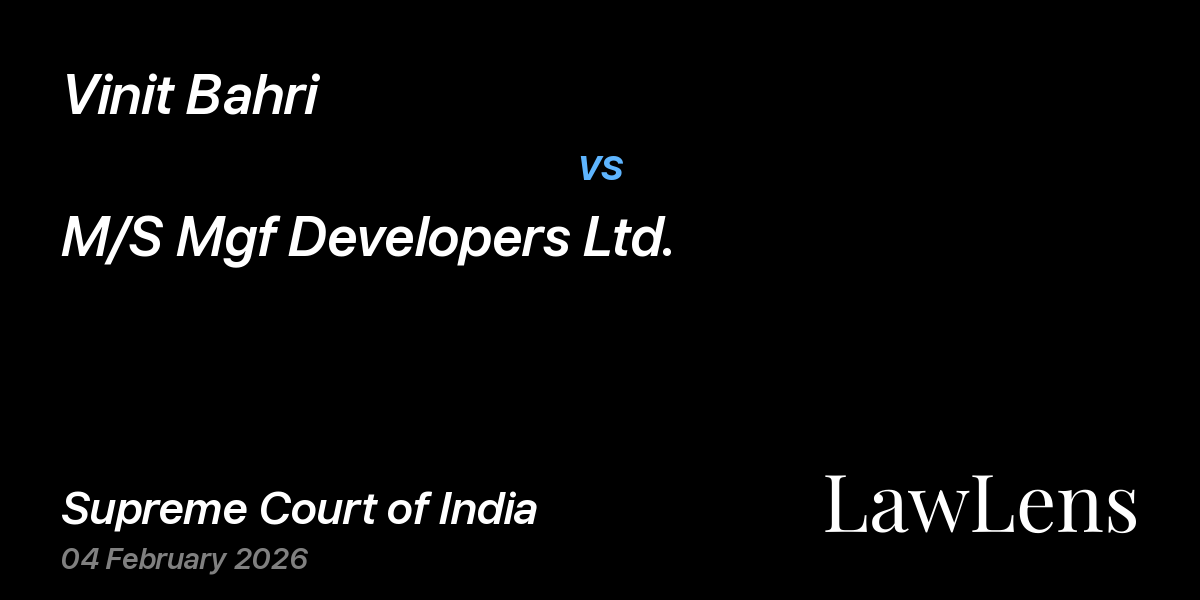 Preview image for Vinit Bahri vs. M/S Mgf Developers Ltd.