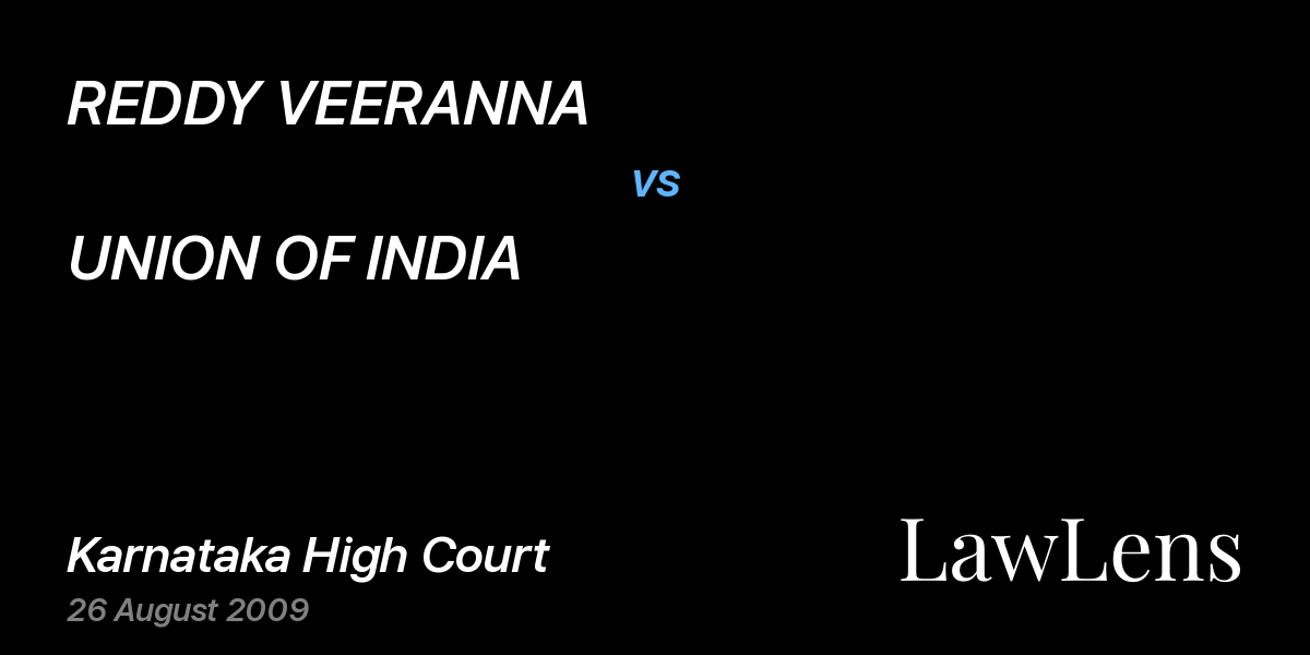 Preview image for REDDY VEERANNA vs. UNION OF INDIA