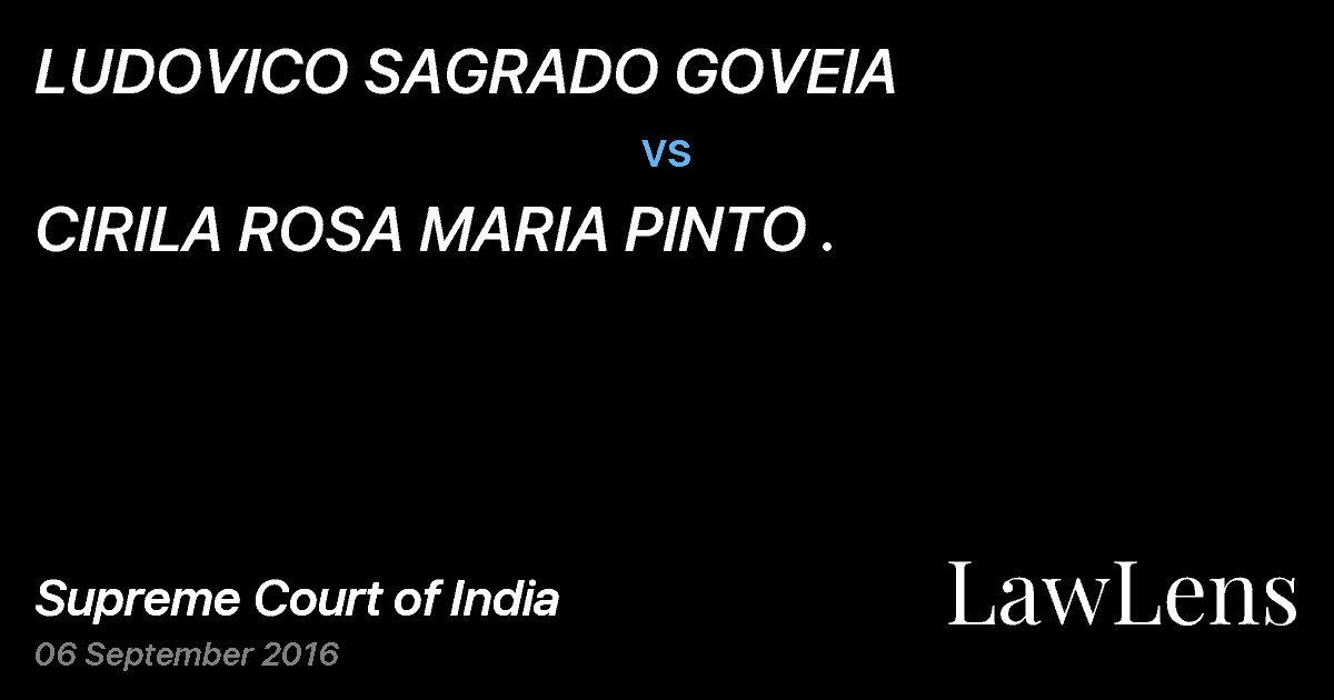 Preview image for LUDOVICO SAGRADO GOVEIA vs. CIRILA ROSA MARIA PINTO .