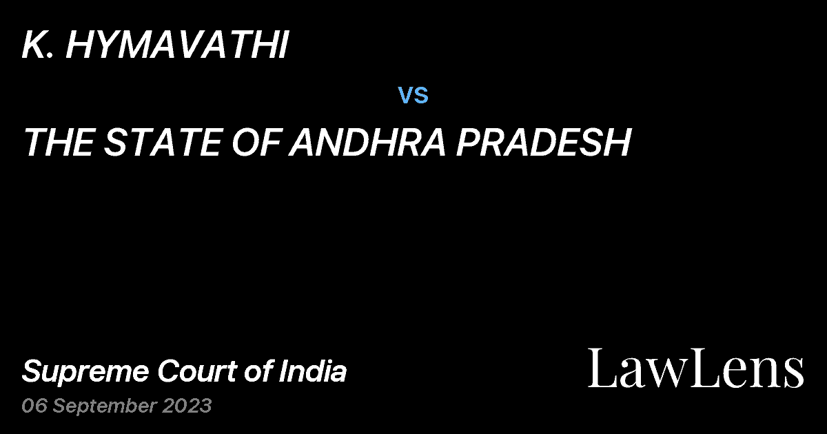 Preview image for K. HYMAVATHI vs. THE STATE OF ANDHRA PRADESH