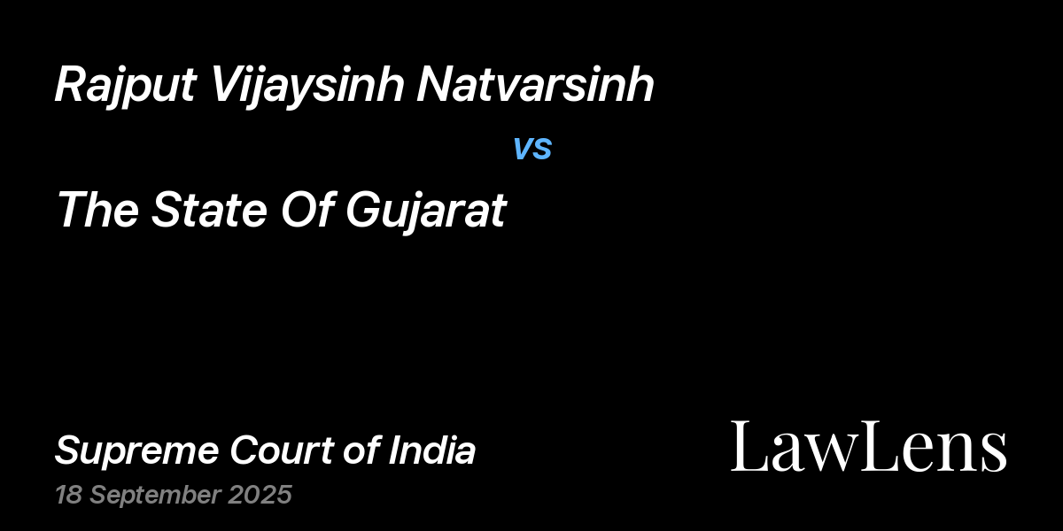 Preview image for Rajput Vijaysinh Natvarsinh vs. The State Of Gujarat