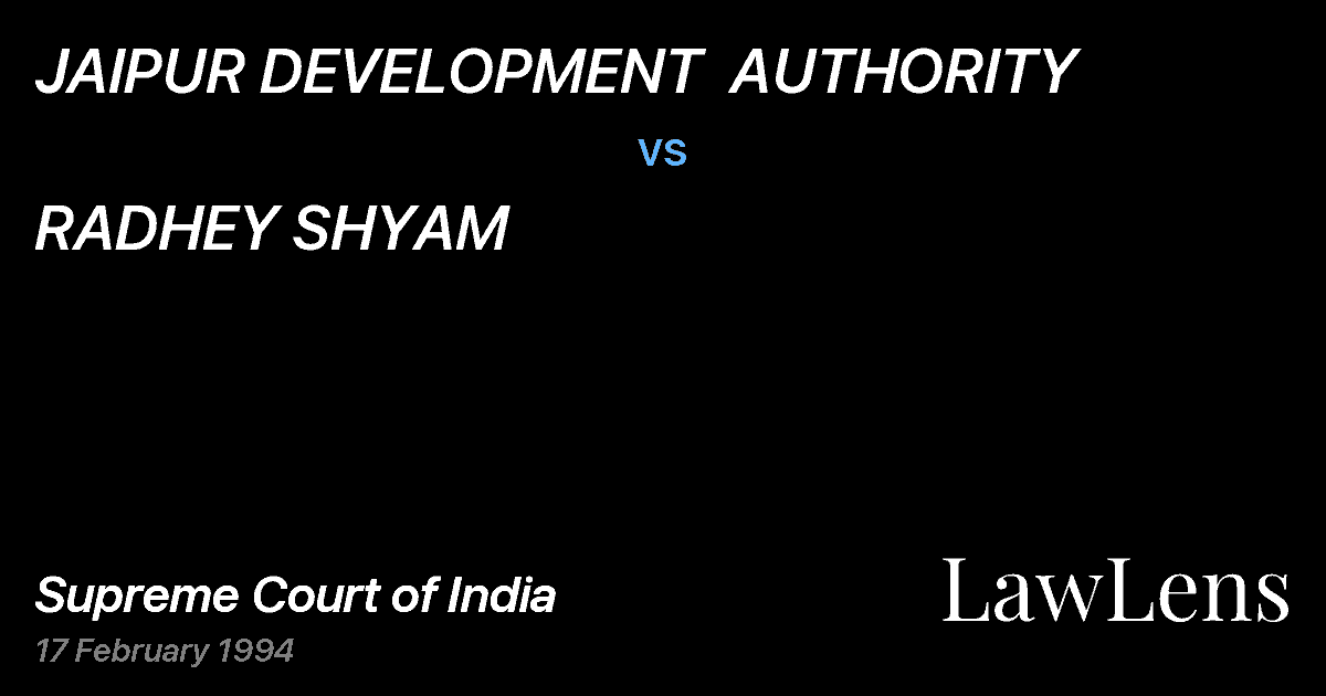 Preview image for JAIPUR DEVELOPMENT  AUTHORITY vs. RADHEY SHYAM