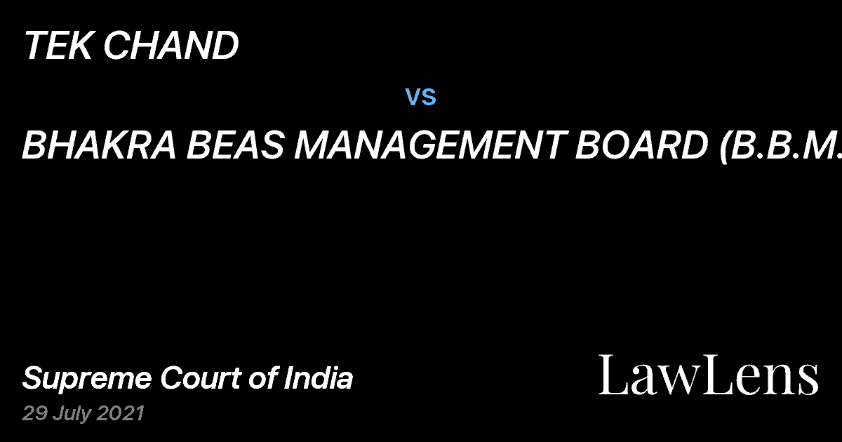 Preview image for TEK CHAND vs. BHAKRA BEAS MANAGEMENT BOARD (B.B.M.S.)