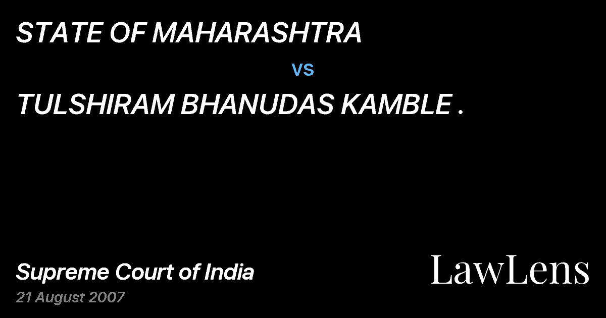 Preview image for STATE OF MAHARASHTRA vs. TULSHIRAM BHANUDAS KAMBLE .