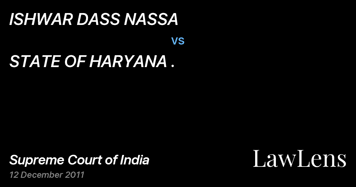 Preview image for ISHWAR DASS NASSA vs. STATE OF HARYANA .