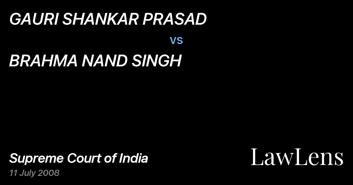 Preview image for GAURI SHANKAR PRASAD vs. BRAHMA NAND SINGH