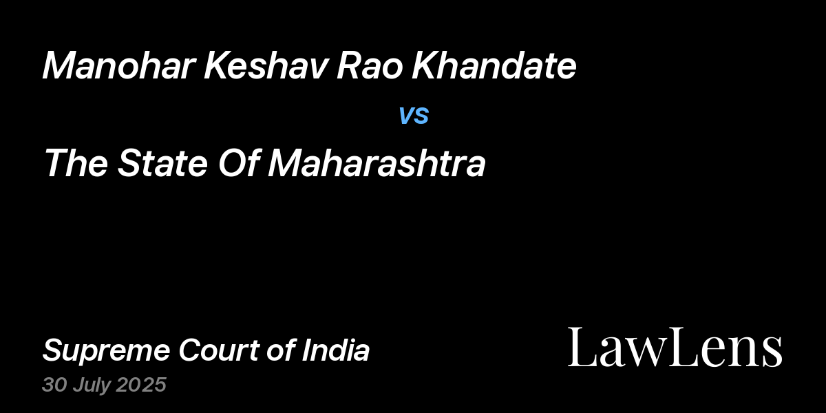 Preview image for MANOHAR KESHAV RAO KHANDATE vs. THE STATE OF MAHARASHTRA