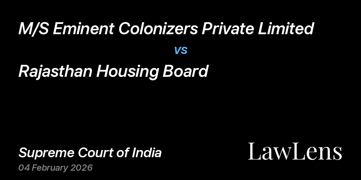 Preview image for M/S Eminent Colonizers Private Limited vs. Rajasthan Housing Board