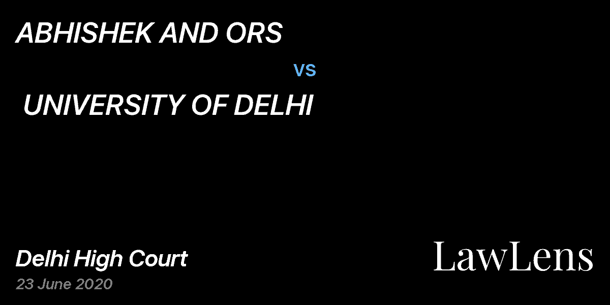 Preview image for ABHISHEK AND ORS  vs.  UNIVERSITY OF DELHI