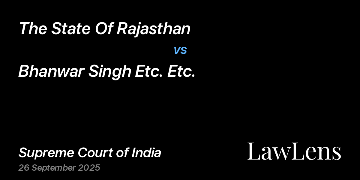 Preview image for The State Of Rajasthan vs. Bhanwar Singh Etc. Etc.