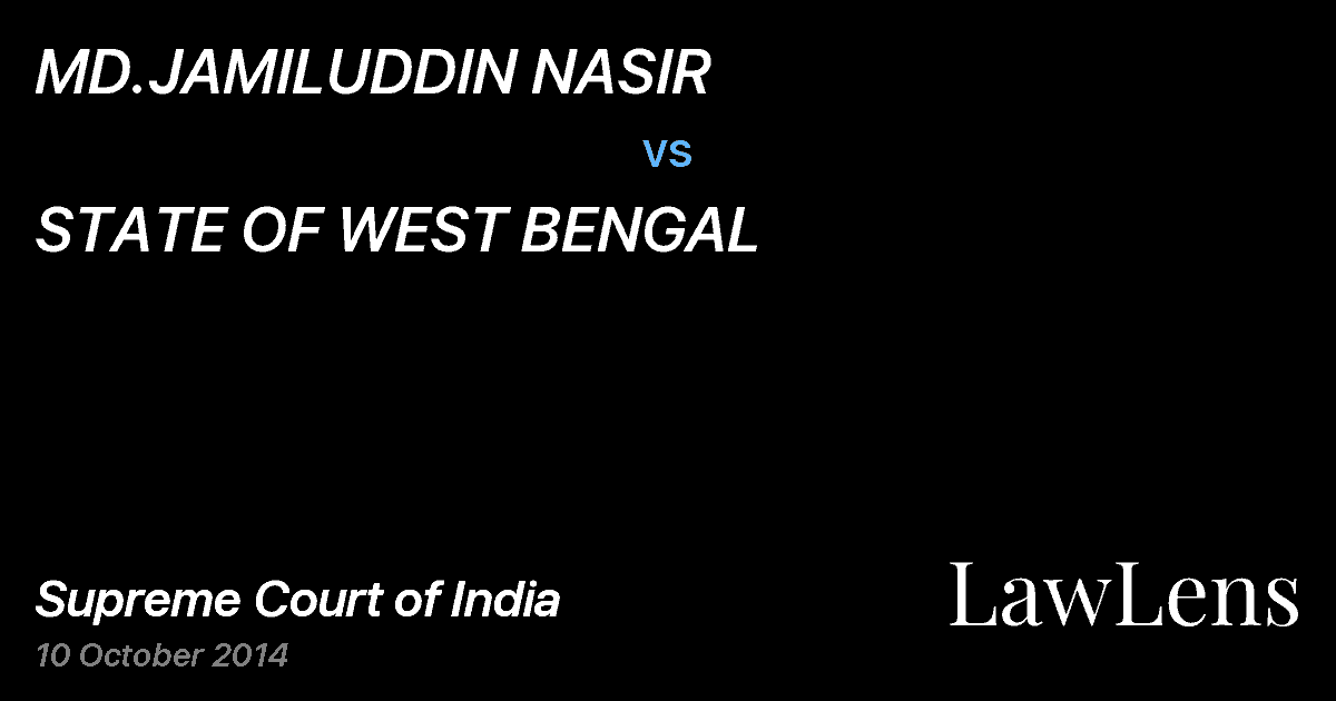 Preview image for MD.JAMILUDDIN NASIR vs. STATE OF WEST BENGAL