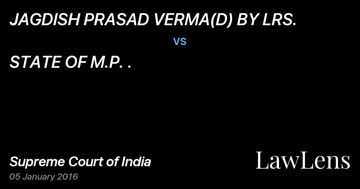 Preview image for JAGDISH PRASAD VERMA(D) BY LRS. vs. STATE OF M.P. .