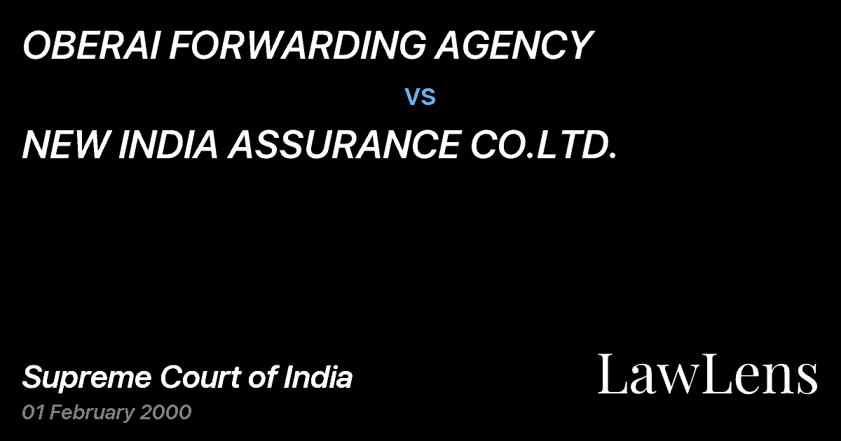 Preview image for OBERAI FORWARDING AGENCY vs. NEW INDIA ASSURANCE CO.LTD.
