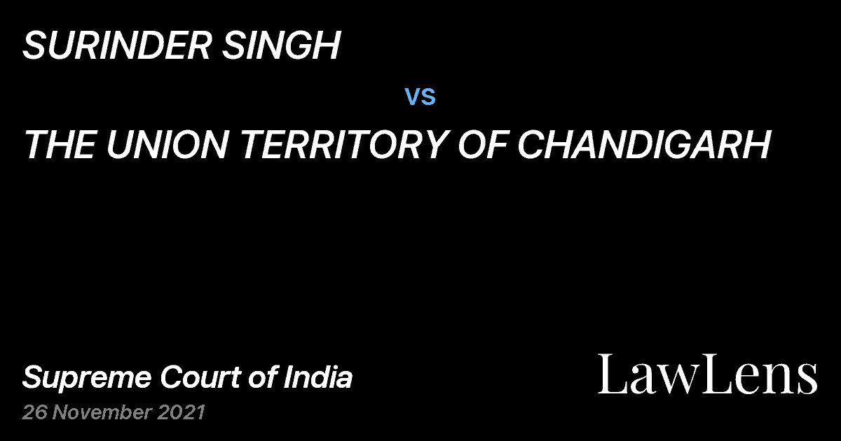 Preview image for SURINDER SINGH vs. THE UNION TERRITORY OF CHANDIGARH