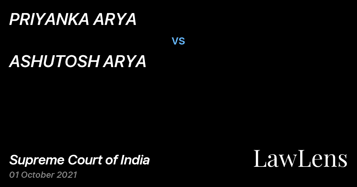 Preview image for PRIYANKA ARYA vs. ASHUTOSH ARYA