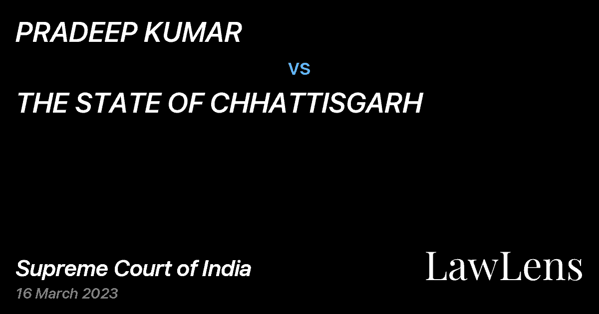 Preview image for PRADEEP KUMAR vs. THE STATE OF CHHATTISGARH