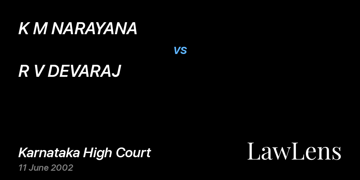 Preview image for K M NARAYANA vs. R V DEVARAJ