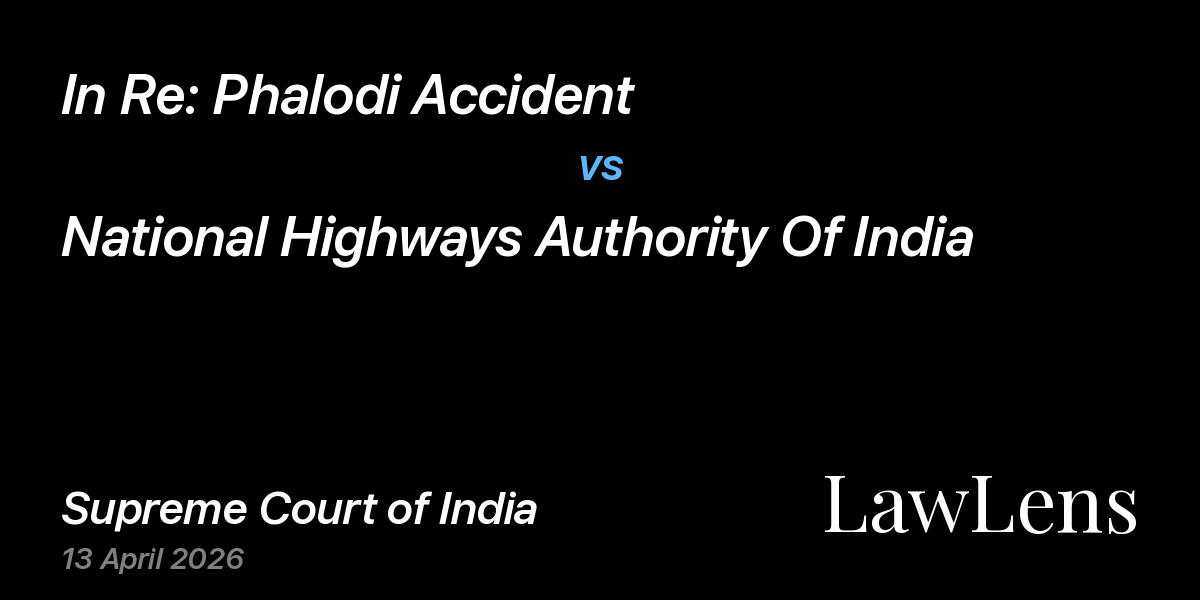 Preview image for In Re: Phalodi Accident vs. National Highways Authority Of India