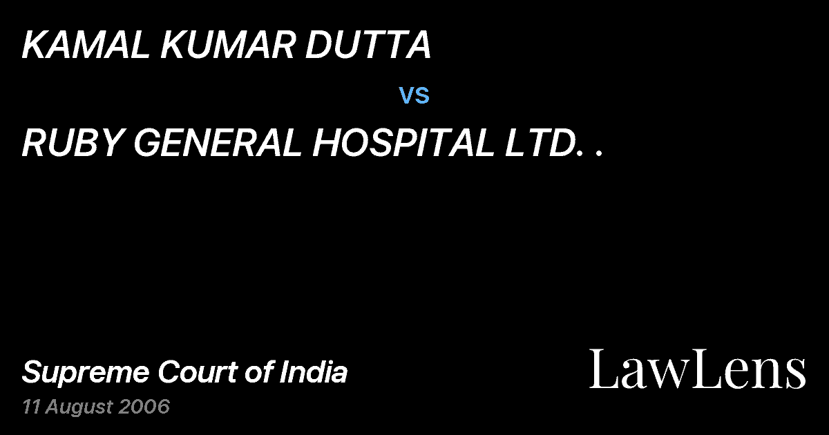 Preview image for KAMAL KUMAR DUTTA vs. RUBY GENERAL HOSPITAL LTD. .