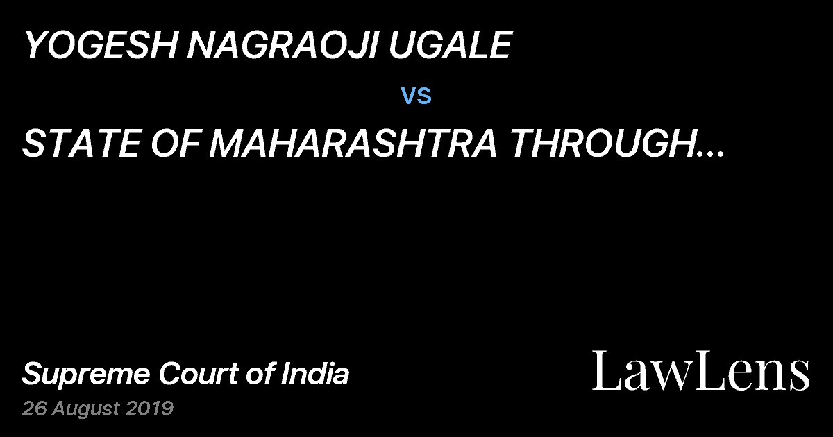 Preview image for YOGESH NAGRAOJI UGALE vs. STATE OF MAHARASHTRA THROUGH PRINCIPAL SECRETARY