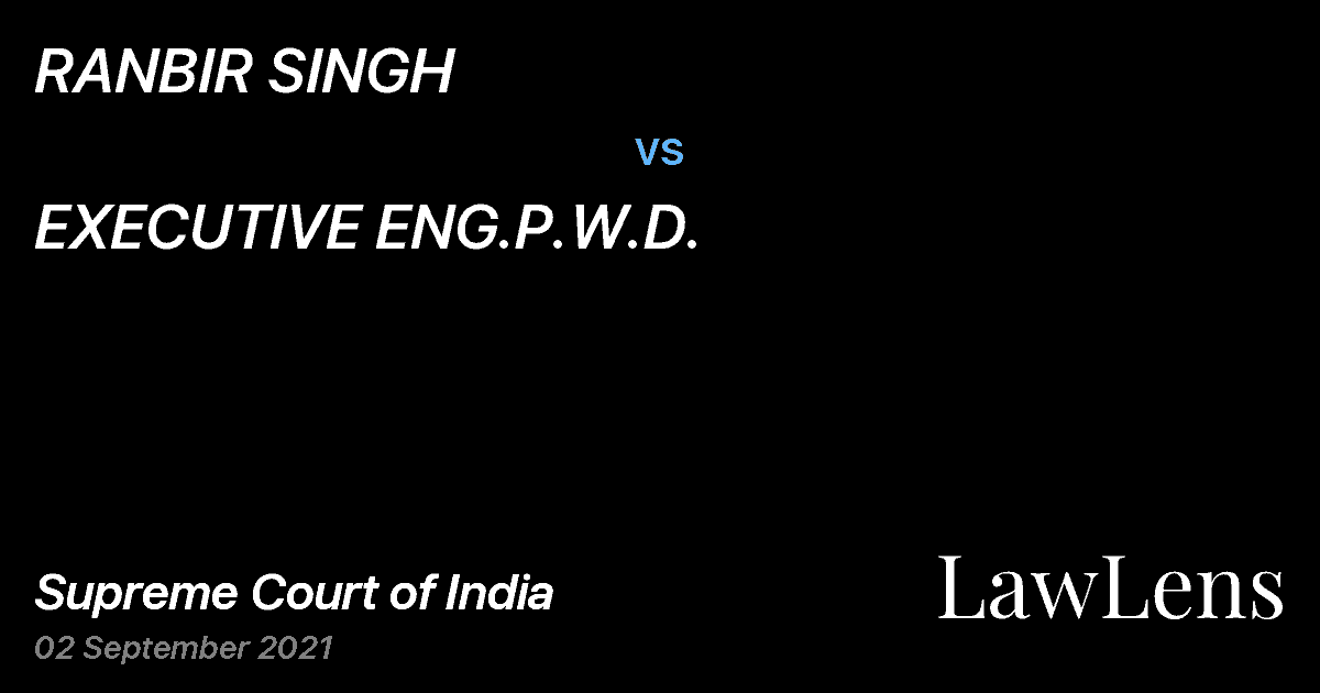 Preview image for RANBIR SINGH vs. EXECUTIVE ENG.P.W.D.
