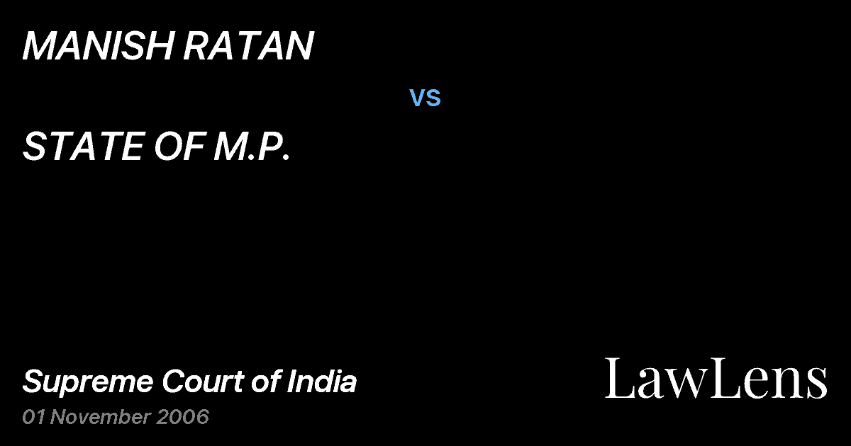 Preview image for MANISH RATAN vs. STATE OF M.P.