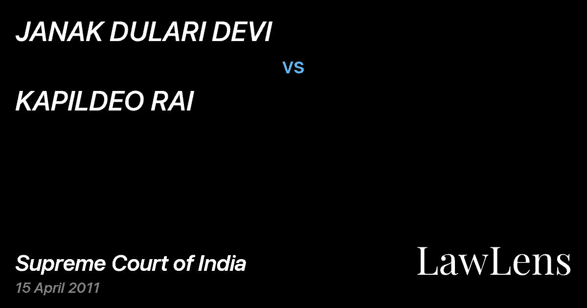 Preview image for JANAK DULARI DEVI vs. KAPILDEO RAI