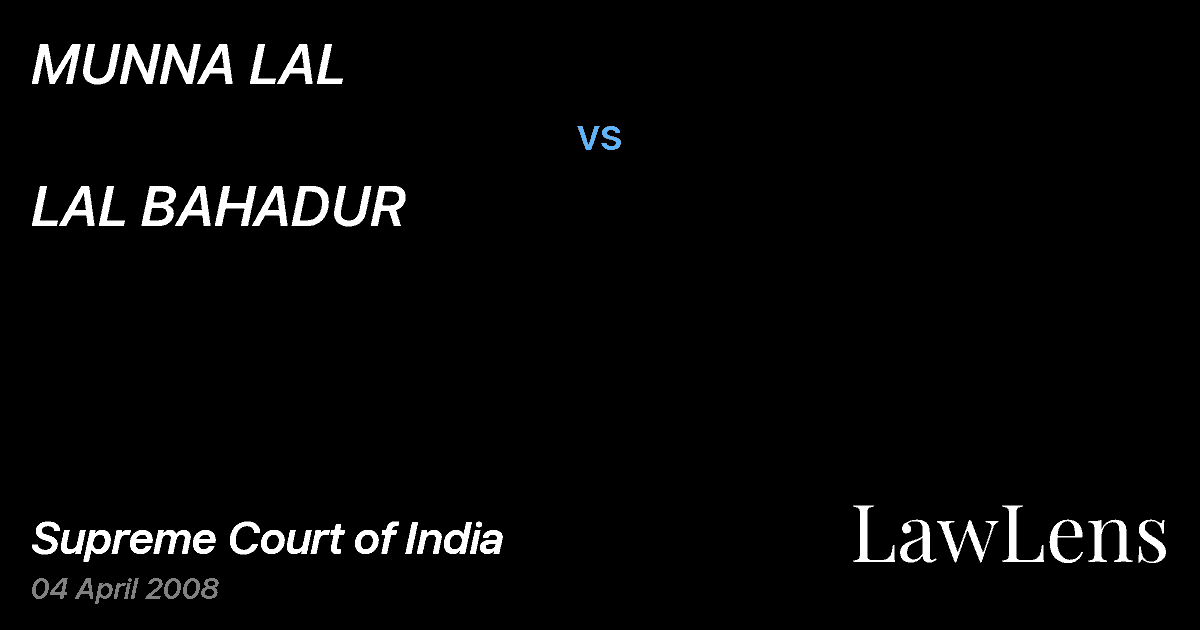 Preview image for MUNNA LAL vs. LAL BAHADUR