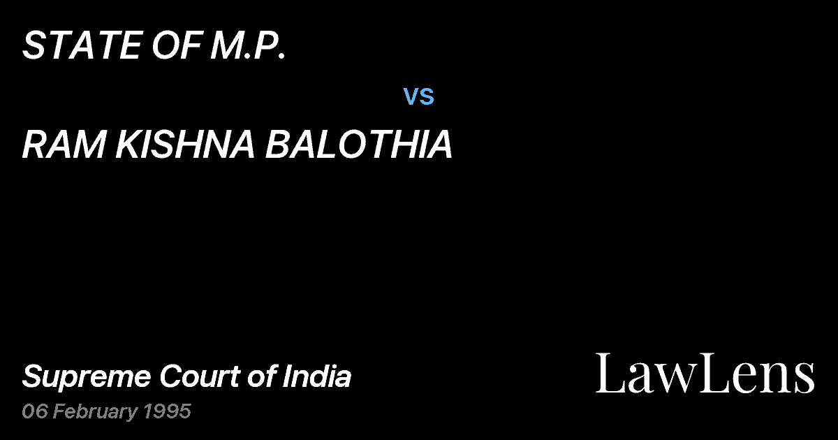Preview image for STATE OF M.P. vs. RAM KISHNA BALOTHIA