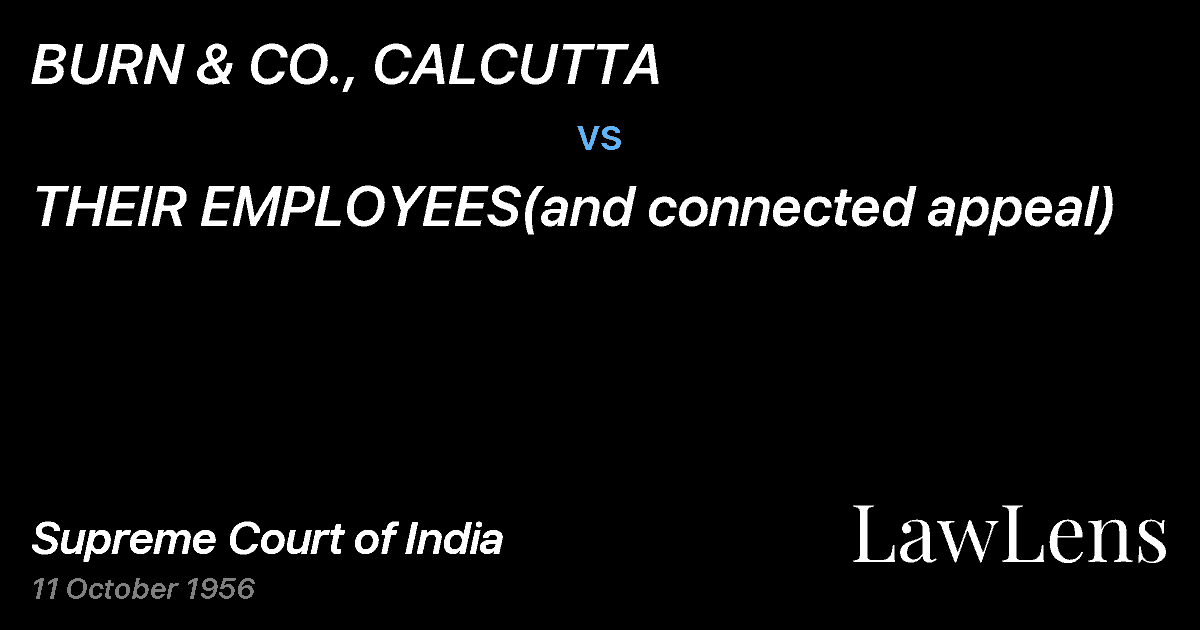 Preview image for BURN & CO., CALCUTTA vs. THEIR EMPLOYEES(and connected appeal)
